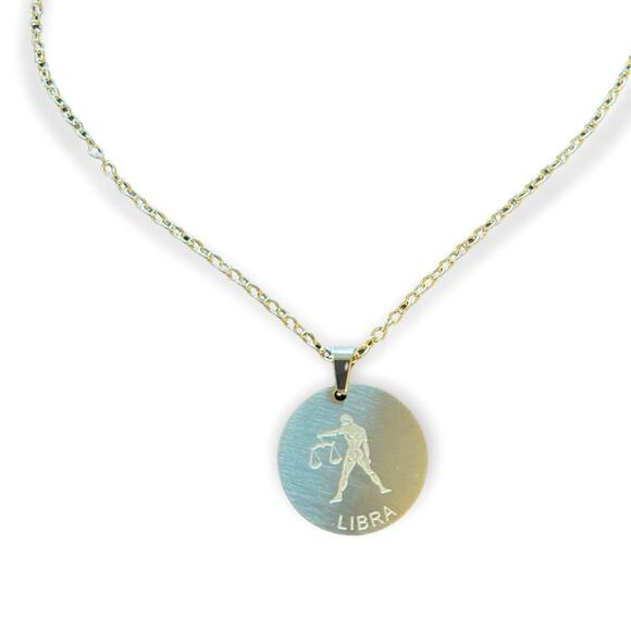 Libra Astrology Pendant & 18KGP Necklace NEW - Picture 1 of 2